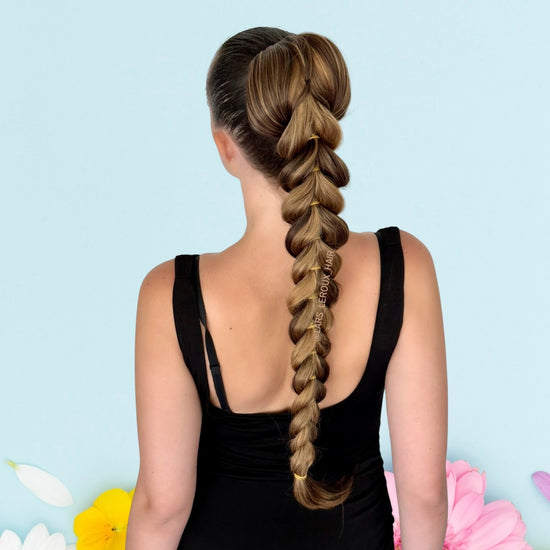 Full length french braid ponytail from Lars Leroux Hair