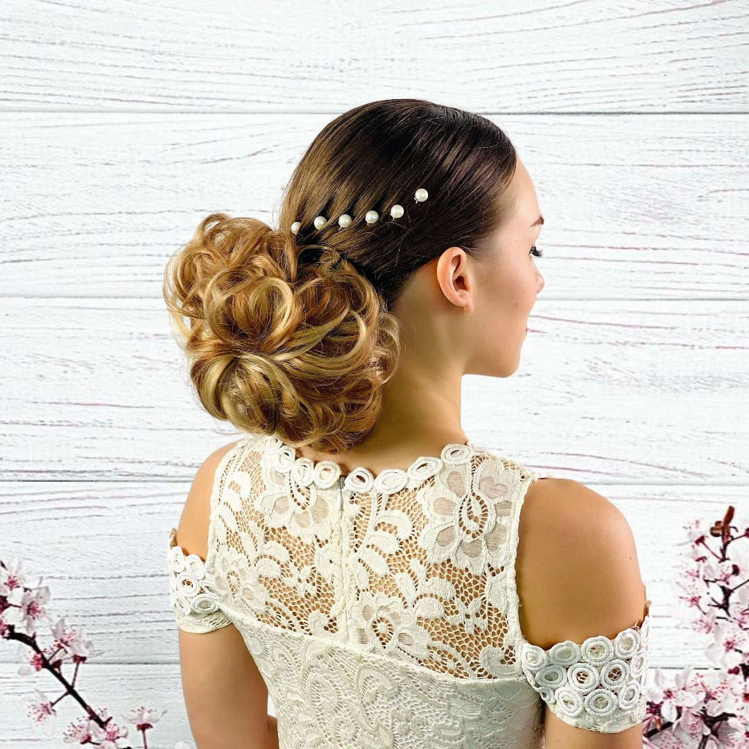 chignon bun, updo hairstyle, wedding bun, clip in hairpieces, easy chignon bun