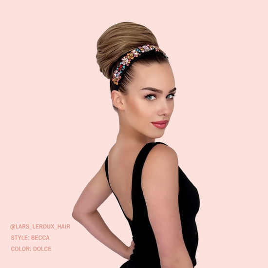 Lars Leroux Becca chignon hair bun in color Dolce