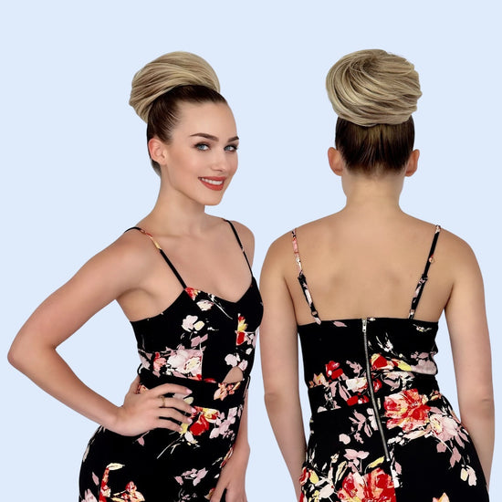 An easy chignon bun updo hairstyle from Lars Leroux Hair